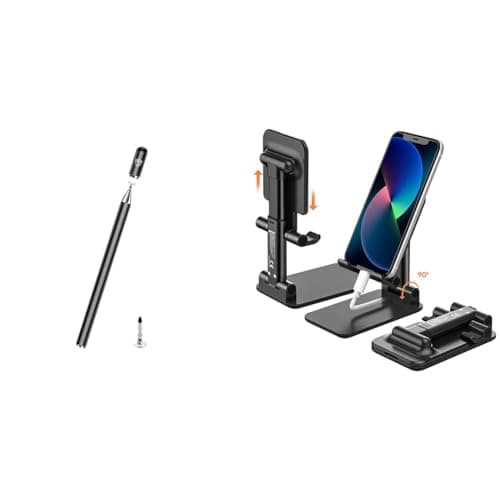 Tukzer 2-in-1 Capacitive Stylus Pen V2.0, Precise Stylus -Fine Point Disc Tip & Micro-Knit Hybrid Fi