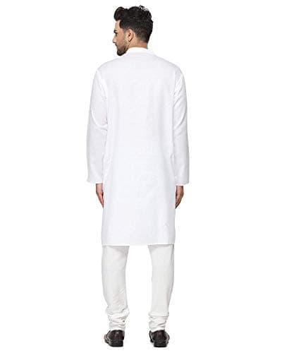 Enmozz Men's Festival Kurta Pyjama Set White 3