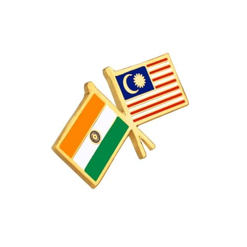 India & Malaysia Twin Flag Brass Lapel Pin | Premium Enamel Brooch for Men & Women | National Friendship Badge | Suit, Blazer & Jacket Accessory | Patriotic Gift, Flag Pin for Events & Functions 3