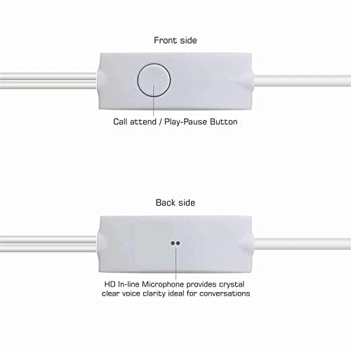 D2Q Original-Galaxy Wired In Ear Earphones For All Samsung Smartphones With Mic | Pure Bass Sound | One Button Multi-Functional Remote | Comfort Fit | 6 Months Warranty (White) 2