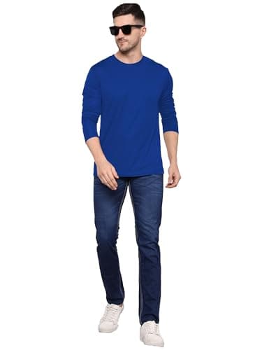 TQH Full Sleeve T Shirt for Men | T Shirts for Man Full Sleeve | Gym TShirts for Men Workout | Men's T-Shirts | Slim Fit Polyester Round Neck Solid Sports T-Shirt for Running Training Casual Wear 3