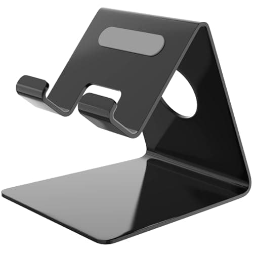 Lakhaji Universal Mobile Holder Stand with Metal Body, Anti Skid Design, Light Weight for All Smartphones, Tablets, Kindle, iPad(Black)