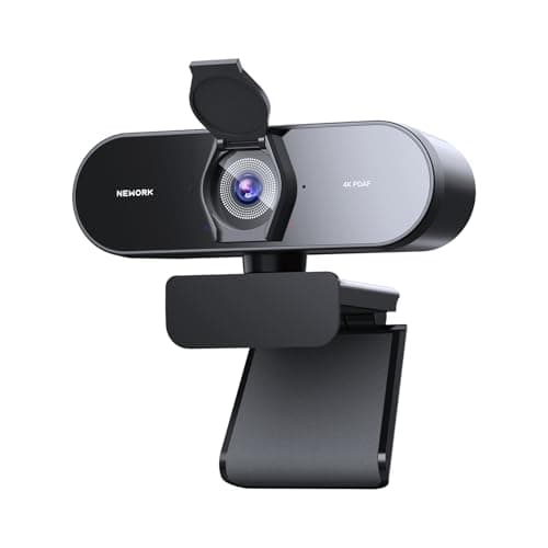NEWORK 4K Webcam with Sony Sensor, PDAF Autofocus, 1080P@60FPS, 2 Noise Reduction Mics, Auto Light Correction, USB Plug&Play, Privacy Cover, 79°FOV, Streaming Camera for PC, Mac, Laptop, Video Calls