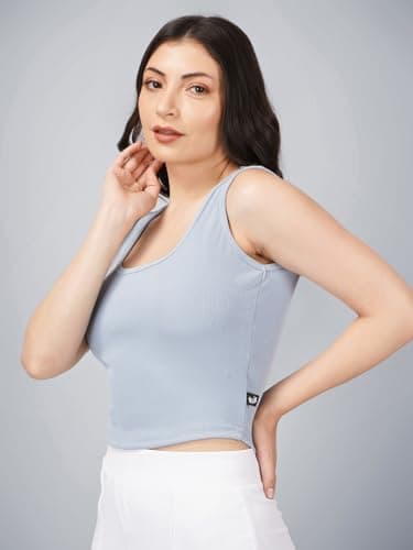 Plus Size Womens Tshirts Tops Sleeveless Crop Tops Slim Fit Gym Workout Top 3