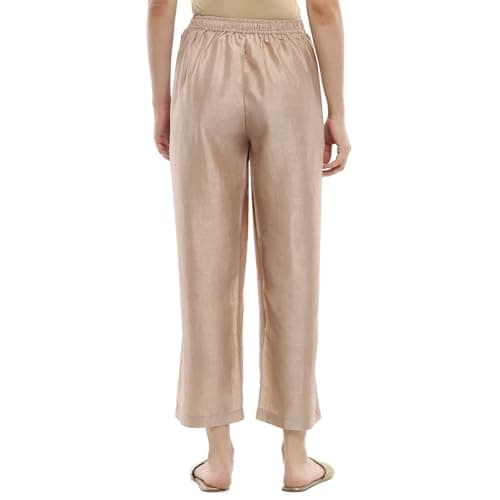 Beige Polyester Palazzo Pants 3