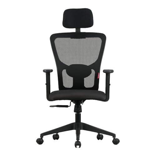 Featherlite ''Astro'' Mesh Home & Office Ergonomic Chair with, Adjustable Lumbar Support, Adjustable Armrest & DIY (High Back, Black)