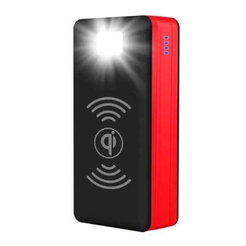 CALMORA 50000mAh Wireless Solar Charger, Portable Power Banks with 4 Outputs & LED Flashlight, External Battery Quick Charge Qi Power Bank for Outdoor Camping 3