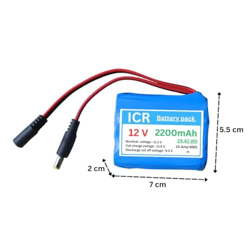 12 Volt Lithium-ion Battery, high Efficiency Long Lasting (2200 mah) 4