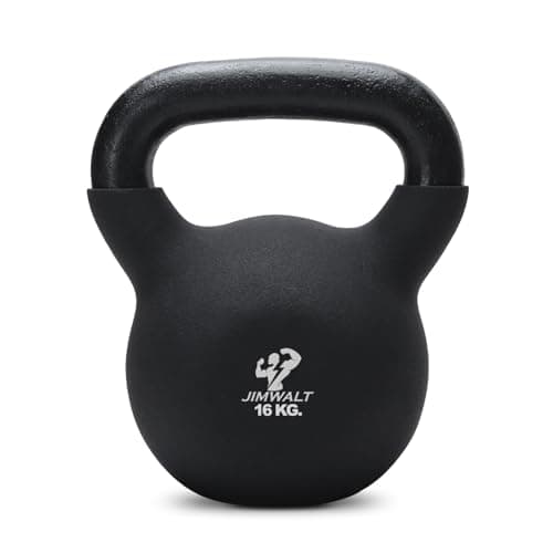 Jimwalt Jimwalt Premium Neoprene Coated Solid Kettlebell - Non Slip Grip| Reach Compliant| From the House of Healthycliq| Sedex Certified| Strength & Cross Training Weight for Home Gym (16KG)