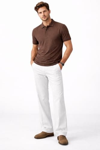 SPORTKING Mentor Men’s Solid Polo T-Shirt | Half Sleeve Regular Fit Cotton Blend Polo with Classic Collar & Button Placket | Casual Wear | Coffee | L 5
