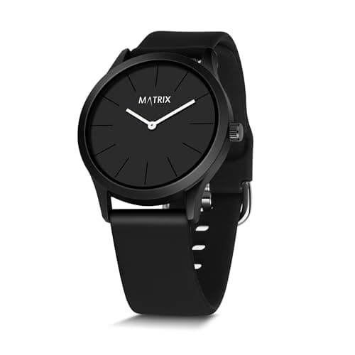 Matrix Minimalist Dial with Softest Silicone Strap Analog Wrist Watch for Men & Boys (Black) 3