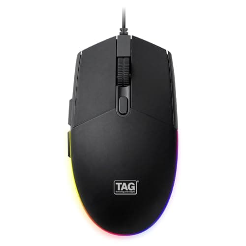 TAG Ivy Wired Gaming Mouse with 6 Buttons, High Precision, up to 1600 DPI, USB Interface, Breathing LED, DPI Switch, Lightweight and Portable