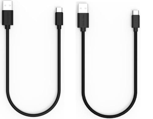 twance small 0.25 Meter USB to Type C| 3.1A fast charging & 480Mbps data transfer cable (Pack of 2)-Braided & PVC Black Color| Compatible with Samsung, Moto, Oneplus, Laptop,Tablet & all C port device