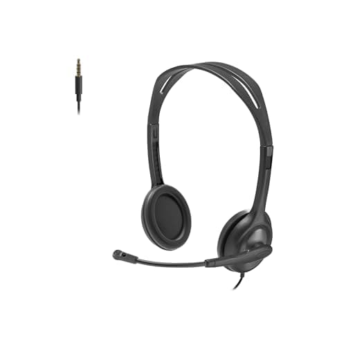 Logitech H111 Stereo Headset with 3.5 mm Audio Jack, Black.