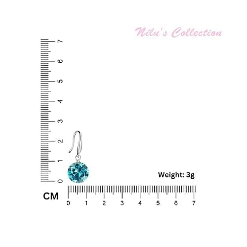 Nilu's Collection Enchanting Light Weight Cubic Zircon Crystal Drop Earrings for Women and Girls, for Daily Use, Office Use (Green) 4