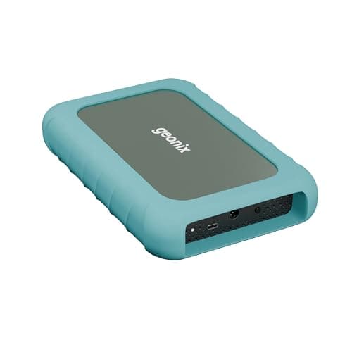 GEONIX PowerShell AL7 4TB External Hard Drive | 3.5 Inch Portable HDD | USB 3.1 | Up to 5Gbps with UASP | Shockproof | Windows, macOS, Linux & Android | 3 Year Warranty (Martini Gray)