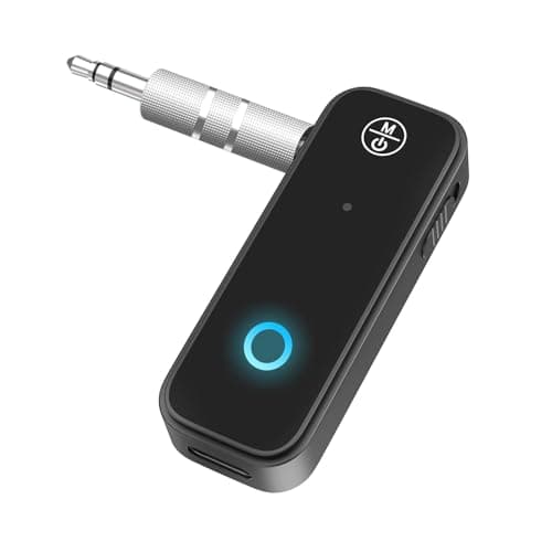 Qwick Click Aux Bluetooth Adapter for Car, 2 in 1 Bluetooth 5.3 Transmitter Receiver for Hands-Free Call, Noise Cancelling 3.5mm AUX Wireless Receiver for Home Stereo System/Headphones/Easy Connect