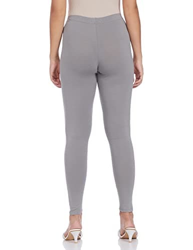GO COLORS Soft Cotton Stretch Ankle Length Leggings for Women | Breathable, Mid Rise, Ebony Grey 2