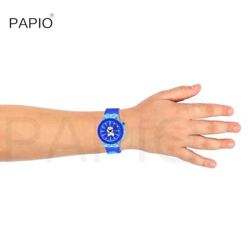PAPIO® Blue Color Silicone Band Cute Cartoon Design Multi-Function 7 Color Light Analog Wrist Watch for Kids, Children, Boys, and Girls (KD-022) 5