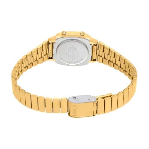 Casio Women Vintage LA670WGA-1DF Black Digital Dial Gold Stainless Steel Band D124 4