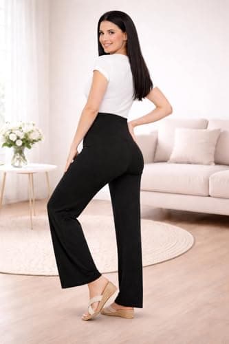 Fashiospice Stretchable Relaxed Fit Maternity Pants | Maternity Yoga Pants | Maternity Trousers for Pregnancy, Pant for Pregnant Women for Ultimate Comfort (in, Alpha, 4XL, Regular, Pitch Black) 3