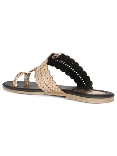 Bata Metallic Tr E Women's Rose Gold Flat Sandals - 8 UK (5715831) 3