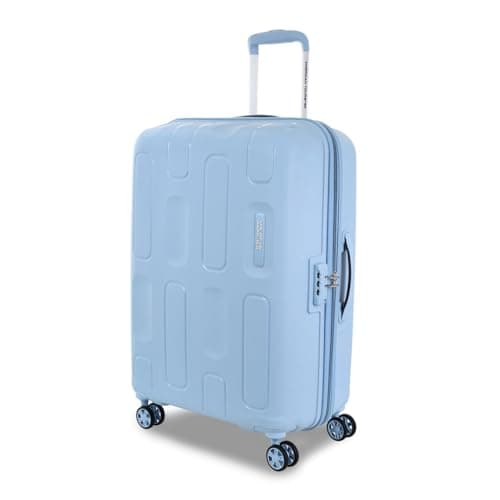 American Tourister Ivy 2.0|Medium Size Check-in Spinner Trolley Bag (68 cm)|360° 8 Wheel Travel Luggage|Hard Case Polypropylene (PP) Suitcase|Combination Lock|Blue Frog
