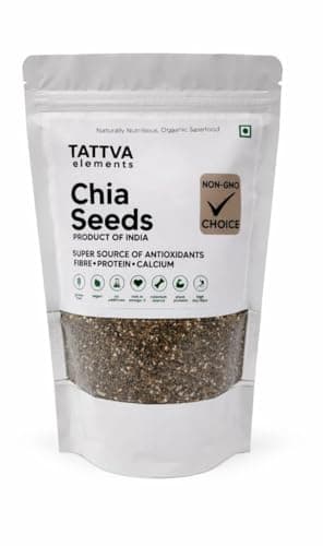 Tattva Elements Chia Seeds | Naturally Nutritious Organic Superfood | High Fibre, Protein & Calcium | Rich in Antioxidants | Non-GMO | Product of India-250Gm.
