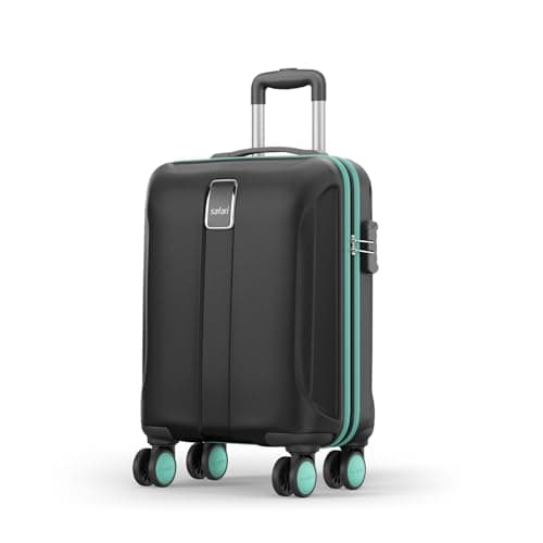 Safari Cabin Thorium Neo 8 Wheels 55 Cm Small Trolley Bag Hard Case Polycarbonate 360 Degree Wheeling System Luggage, Trolley Bags for Travel, Suitcase for Travel, Black