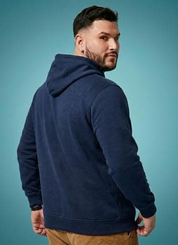THE SOUTH STORE Vannguard Mens Navy Full Sleeve Graphic Printed Fleece Hooded Sweatshirt | 2XL,3XL,4XL,5XL Size Hoodies Sweatshirt | Plus Size Winter Wear | USA 2