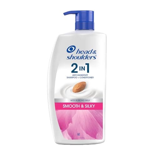 Head & Shoulders 2-in-1 Smooth and Silky Anti Dandruff Shampoo + Conditioner for Women & Men, With Almond Milk (1 L)