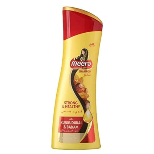 Meera Strong and Healthy Shampoo, With Goodness Of Kunkudukai and Badam, For Men And Women, 340ml, Yellow (MSAM0340SNH02R)