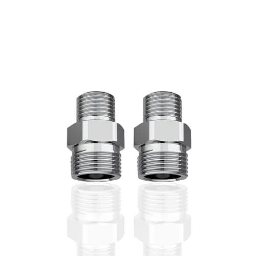 Brass 1/2 x 3/4 Hex Nipple | 3/4 Inch to 1/2 Inch Jointer Adapter Nipples for Connecting | Brass Reducer Nipple |1/2 to 3/4 Converter Adapter for Plumbing Applications (Pack of 2)