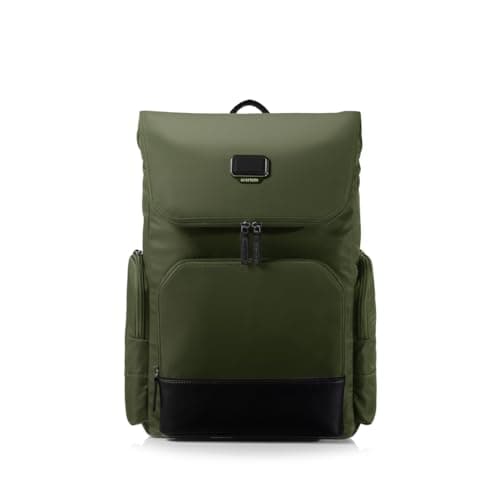 scarters Roam Laptop Backpack 24L Vegan Leather & Nylon Fits 15.6" Travel, Campus & City Bag Forest Sage