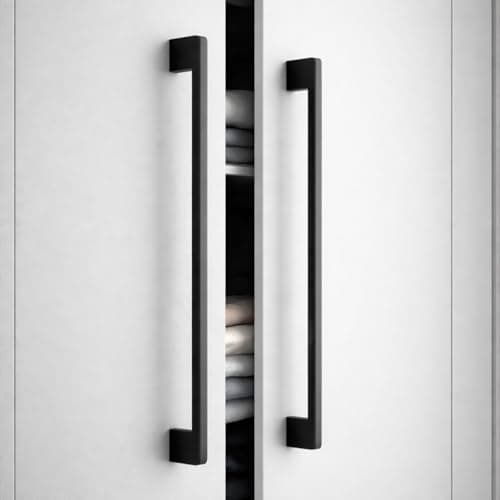 Amar Enterprise Stainless Steel 8 Inches Kitchen Cabinet & Drawer Handles, Dark Matt Black Handles, Wardrobe Handles,Furniture & Door Pull Handles, Pack of 6 Pieces