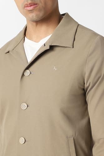 Men Beige Solid Party Jacket 4