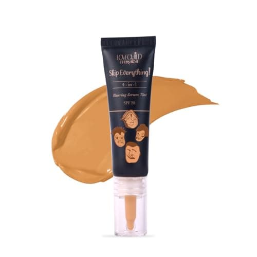 Lovechild Masaba Skip Everything Serum Skin Tint SPF 20- Pocket Edition, Liquid Foundation for all Skin type, Primer, Moisturizer, Sunscreen & Foundation In One, Honest Honey 10 ml