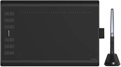 HUION Inspiroy H1060P Graphics Drawing Tablet 10 x 6.25 inch with 8192 Pressure Sensitivity Battery-Free Stylus and 12 Customized Hot Keys, Digital Art Tablet for Mac, Windows PC and Android, Black