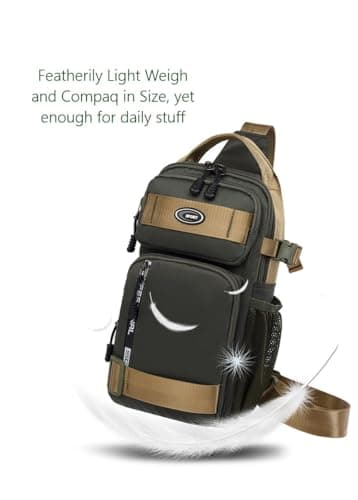 Spiffy Slim Waterproof Polyester Crossbody Sling Bag, Anti-Theft Chest Backpack for Men & Women, College Bag, Shoulder Travel Backpack for Outdoor Work, Handbag 4