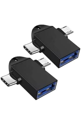 2 in 1 OTG Adapter, OTG Adapter Micro USB Type c, All in 1 Multi OTG Connector for Mobile OTG hub USB 3.0 High Speed Data Transfer Converter for Android (Pack of 2)