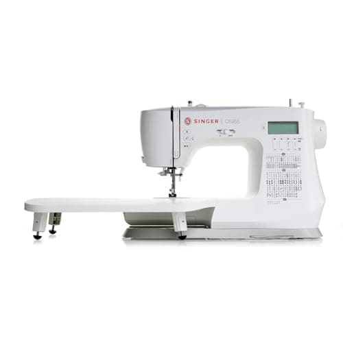 SINGER C5955 Computerized Sewing Machine | LCD Display | 200 Built-in Stitches | 850 SPM High-Speed Motor | Speed Control | Needle Up/Down | Extension Table | Easy Top-Loading Bobbin