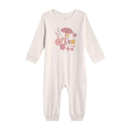 Mothercare Girls Autumn Charm Printed Full Sleeve All-In-One | Soft Baby Romper Sleepsuit for Infants & Toddlers, Light Pink