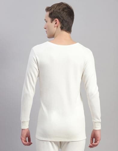 Monte Carlo Mens Solid White Round Neck Full Sleeve Thermal Vest (6240M1WH-0-42) 4