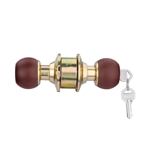Godrej Locks classic wooden,Brass cylindrical 5809 with 3 keys (brown, Polished Finish,Pack of 1)