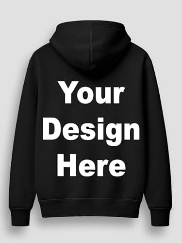 Amazon Brand - Anarva Unisex Customised Hoodie | Personalised Photo Logo Text Print Pullover | Premium Cotton Fleece Sweatshirt with Kangaroo Pocket | Winter Wear for Men & Women Black, L 2