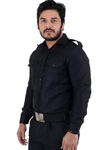FAB UNIFORMS Men's Security Guard Modern Fit Shirt (Fab209_Black_42) 3