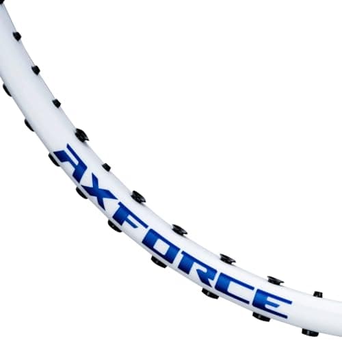 Li-Ning Axforce Blast Strung Badminton Racquet for Professional Players|Powerful Smashes|Flexible Shaft|80-84 Grams|Maximum String Tension - 32lbs, White/Blue Sapphire 3