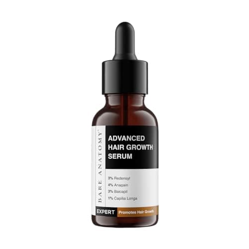 Bare Anatomy Advanced Hair Growth Serum | 3% Redensyl, 4% Anagain, 3% Baicapil, 1% Capilia Longa, Rosemary, Biotin & Rice Extract | Hairfall control & Hair Density | Women & Men | 30ml 2