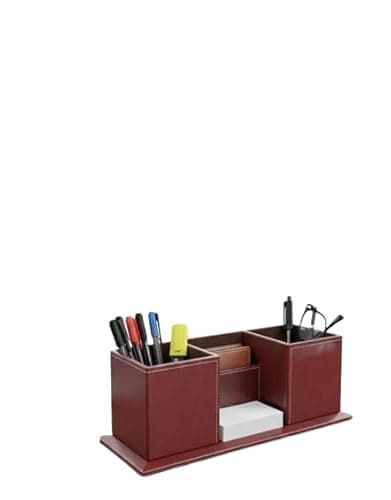 Desk Organizer with Pen Holder & Mobile Stand | Compact Stylish Table Organizer for Office, Home, Study Desk & Stationery (Brown)