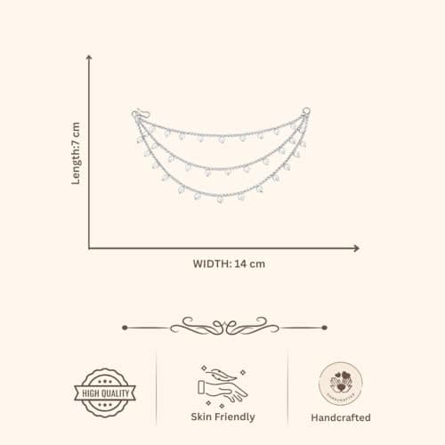 ACCESSHER Women's & Girls' Gold-Plated Multi-Layer Pearl Drop EarChain | Elegant 3-Layer Beaded Jewelry for Sarees, Lehengas & Ethnic Dresses | Perfect for Weddings & Special Occasions 5